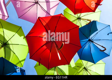 Regenschirm Kunstinstallation im Borough Market, am Brauen Wharf Hof, SE1, London Stockfoto