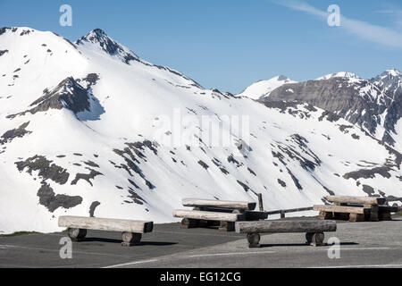 Picknickplatz an der Großglockner-Hochalpenstraße. Stockfoto