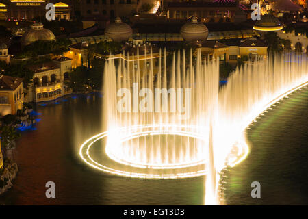 HOTEL CASINOS BELLAGIO FOUNTAINS SOUND LIGHT SHOW STRIP LAS VEGAS NEVADA USA Stockfoto