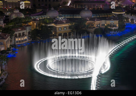 HOTEL CASINOS BELLAGIO FOUNTAINS SOUND LIGHT SHOW STRIP LAS VEGAS NEVADA USA Stockfoto