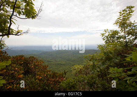 Einen malerischen Blick auf die Blue Ridge Mountains im westlichen North Carolina. Stockfoto
