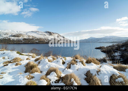 Sonnenuntergang über Loch Katrine, die Trossachs, Schottland, Vereinigtes Königreich. Stockfoto