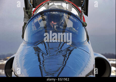 US Air Force t-38 Talon Piloten vorbereiten für den Start 26. Januar 2011, Whiteman Air Force Base, Mo.  Senior Airman Kenny Holston Stockfoto