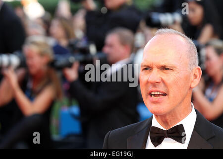 Italien, Venedig: Schauspieler Michael Keaton besucht die Eröffnungsfeier und "Birdman" premiere während der 71. Filmfestspielen von Venedig. Stockfoto