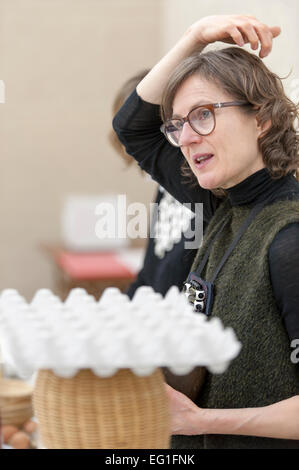 "Sombreros Comestibles" (essbare Hüte) Workshop, Gastrofestival 2015 Matadero Madrid, Madrid, Spanien, Europa. Stockfoto