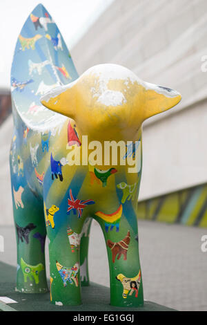 Super Lamm-Banane-Statue-Liverpool Stockfoto