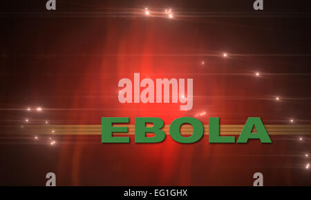 Wort EBOLA schreiben auf Linien Ende optische flares Hintergrund Stockfoto