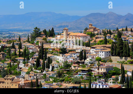 Stadtbild von Alhambra, Granada, Andalusien, Spanien Stockfoto