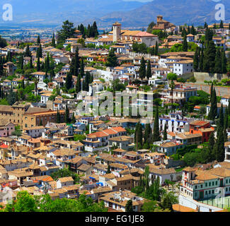 Stadtbild von Alhambra, Granada, Andalusien, Spanien Stockfoto