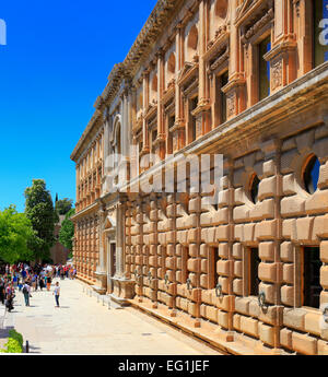 Palast Karls v., Alhambra, Granada, Andalusien, Spanien Stockfoto