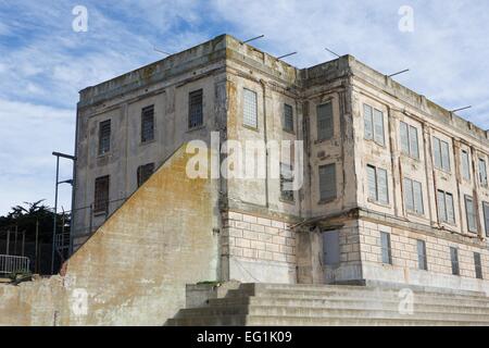 Gefängnis Alcatraz an einem schönen Morgen in San Francisco Bay, Kalifornien Stockfoto