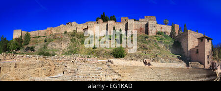 Alcazaba, Malaga, Andalusien, Spanien Stockfoto