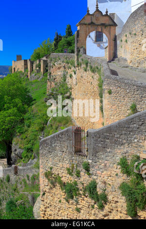 Blick vom alten Brücke (Puente Viejo), Ronda, Andalusien, Spanien Stockfoto