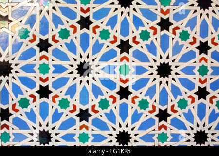 Azulejo Ornament auf der Wand, Alcazar, Königspalast, Sevilla, Andalusien, Spanien Stockfoto