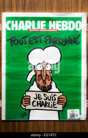 Cover von Charlie Hebdo Ausgabe Nr. 1178 - die "Überlebenden Problem" 14. Januar 2015 Stockfoto