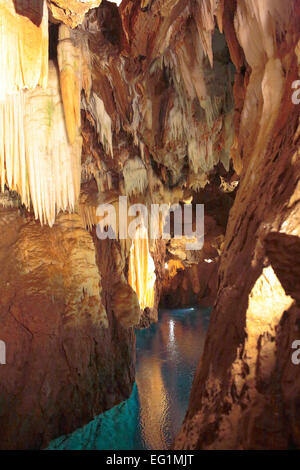 Gruta de Las Maravillas (Grotte der Wunder), Stalaktiten Höhle, Aracena, Andalusien, Spanien Stockfoto