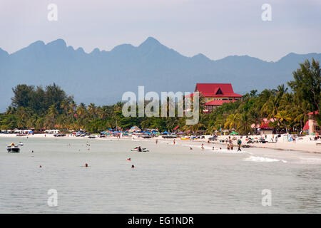 Pantai Cenang Beach, der Insel Langkawi, Malaysia. Stockfoto