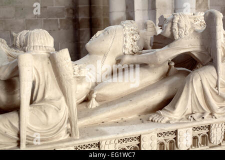 Grab von Ines de Castro, Alcobaca Klosterkirche, Alcobaca, Portugal Stockfoto