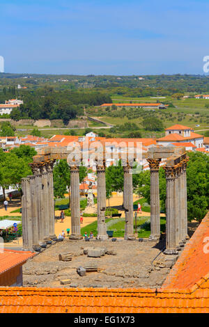 Römische Tempel der Diana (1. Jahrhundert n. Chr.) von Dom, Evora, Alentejo, Portugal Stockfoto