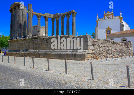 Römische Tempel der Diana (1. Jahrhundert n. Chr.), Evora, Alentejo, Portugal Stockfoto