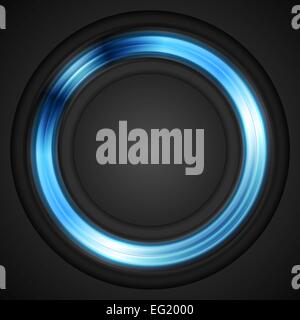 Blau leuchtende Kreis-Konzept-Logo. Vektor-design Stockfoto