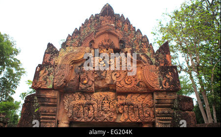 Banteay Srei Tempel (967), Angkor, Kambodscha Stockfoto