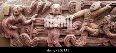 Hölzerne Flachrelief, Museum der schönen Künste, Hanoi, Vietnam Stockfoto