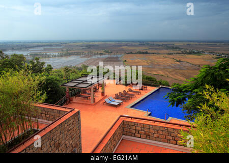 Blick vom Nui Sam Mountain, Chau Doc, Giang, Vietnam Stockfoto