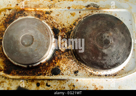 Rostflecken auf der alten e-Herd Stockfoto