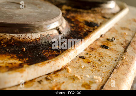 Rostflecken auf der alten e-Herd Stockfoto