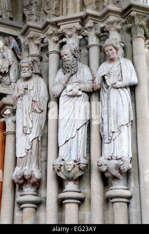 Portal der Kathedrale Notre-Dame (1235), Lausanne, Schweiz Stockfoto