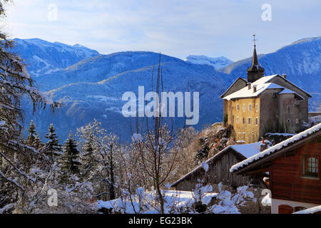 Arves Tal in der Nähe von Thyez, Saint-Sigismond, Haute-Savoie, Frankreich Stockfoto