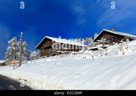 Arves Tal in der Nähe von Thyez, Saint-Sigismond, Haute-Savoie, Frankreich Stockfoto