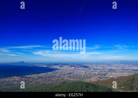 Blick nach Neapel vom Vesuv, Kampanien, Italien Stockfoto