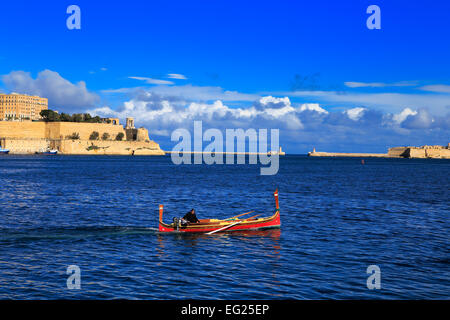 Blick auf Birgu (Vittoriosa) von Isla (Senglea), Malta Stockfoto