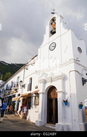 Kirche von San Sebastian in Mijas Pueblo, Malaga, Andalusien, Spanien. Stockfoto