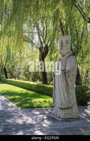 Geschnitzte Statue auf der Allee der Heiligen Straße der Ming-Gräber, Changling, Peking, China. UNESCO-Weltkulturerbe Stockfoto