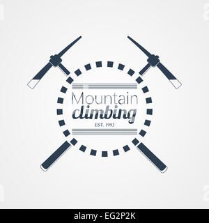 Bergsteigen. Vektor-logo Stockfoto