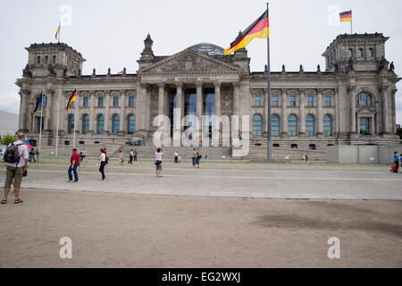 Reichstagsgebäude von dem ehemaligen Königsplatz, das Reichstagsgebäude, Berlin, Hauptstadt von Deutschland, Europa. Stockfoto