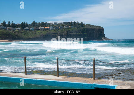 Bilgola Beach und Ocean Pool einer von Sydneys berühmten Nordstränden, New South wales, Australien Stockfoto