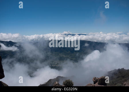 Lavafelder am aktiven Vulkan Piton De La Fournaise, La Réunion, Indischer Ozean Stockfoto