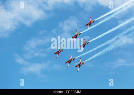 Royal Australian Air Force Roulettes aerobatic Anzeige in Melbourne Australia Day Stockfoto