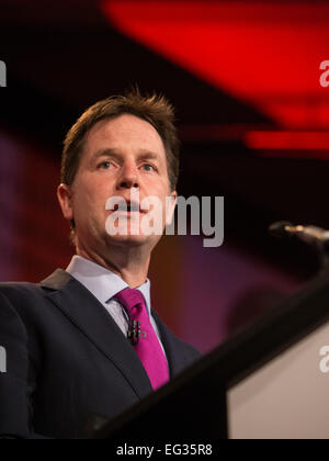 Nick Clegg, stellvertretender Ministerpräsident, Rede auf der Konferenz der britischen Handelskammer in London Stockfoto