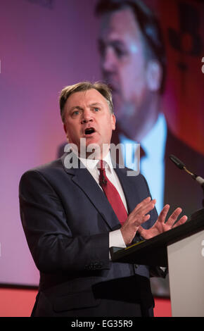 Ed Balls, Schatten-Kanzler des Finanzministeriums, anlässlich der britischen Handelskammern Commerce Konferenz in London Stockfoto