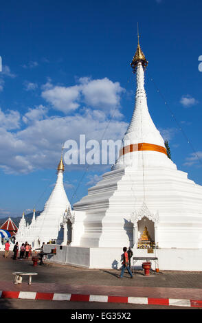 Wat Phra Doi Kong Mu Tempel in Mae Hong Son, Nord-Thailand Stockfoto