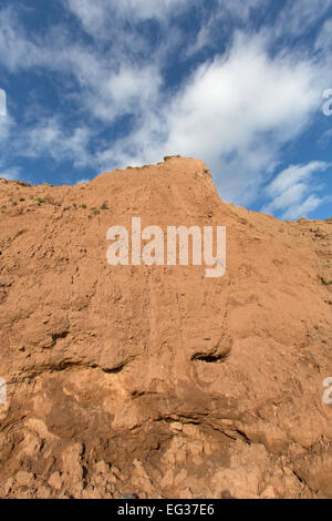 Im Bereich der Thurstaston, Wirral. Zur Veranschaulichung Küstenerosion von den Meeresklippen der Wirral Thurstaston Beach anzeigen Stockfoto