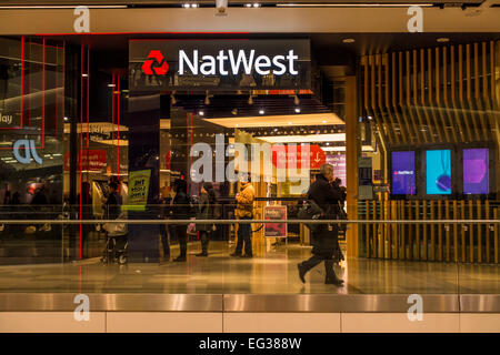 NatWest Bank Westfield Einkaufszentrum Stratford London Stockfoto