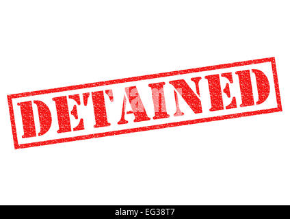 Inhaftierten roten Stempel auf einem weißen Hintergrund. Stockfoto