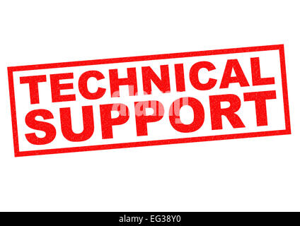 TECHNISCHER SUPPORT roten Stempel auf einem weißen Hintergrund. Stockfoto