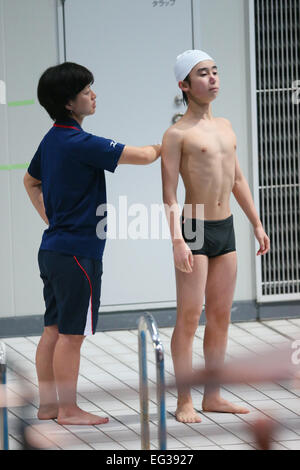 JISS, Tokyo, Japan. 15. Februar 2015., 15. Februar 2015 - synchronisierte Schwimmen: Auswahl Trial für gemischten Duett bei JISS, Tokio, Japan. © YUTAKA/AFLO SPORT/Alamy Live-Nachrichten Stockfoto